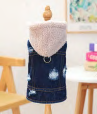 Fleece hooded denim jacket - pink hat — supplier reference